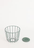Kitchenware Studio - Grand Panier Métallique Avec Base Antidérapante - Vert Sauge