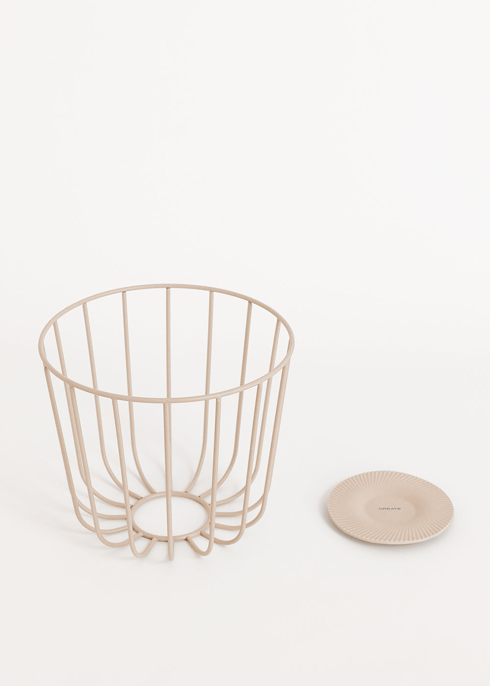 Kitchenware Studio - Grand Panier Métallique Avec Base Antidérapante - Sable