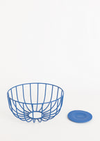 Kitchenware Studio - Small Metal Basket with Non-Slip Base - Cobalt Blue
