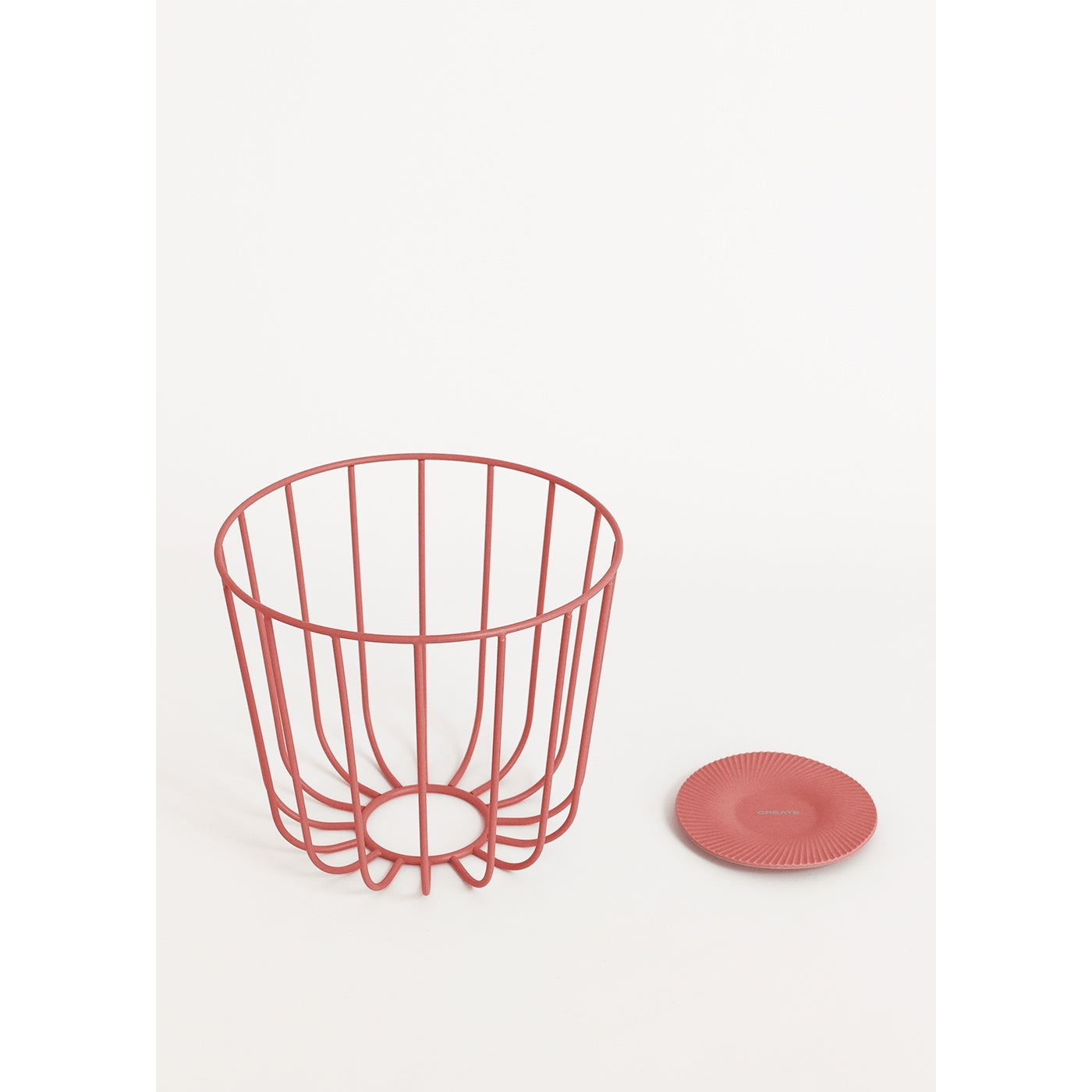 Kitchenware Studio - Large Metallic Basket With Non-Slip Base - Terracotta