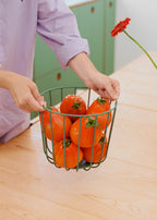Kitchenware Studio - Grand Panier Métallique Avec Base Antidérapante - Vert Sauge