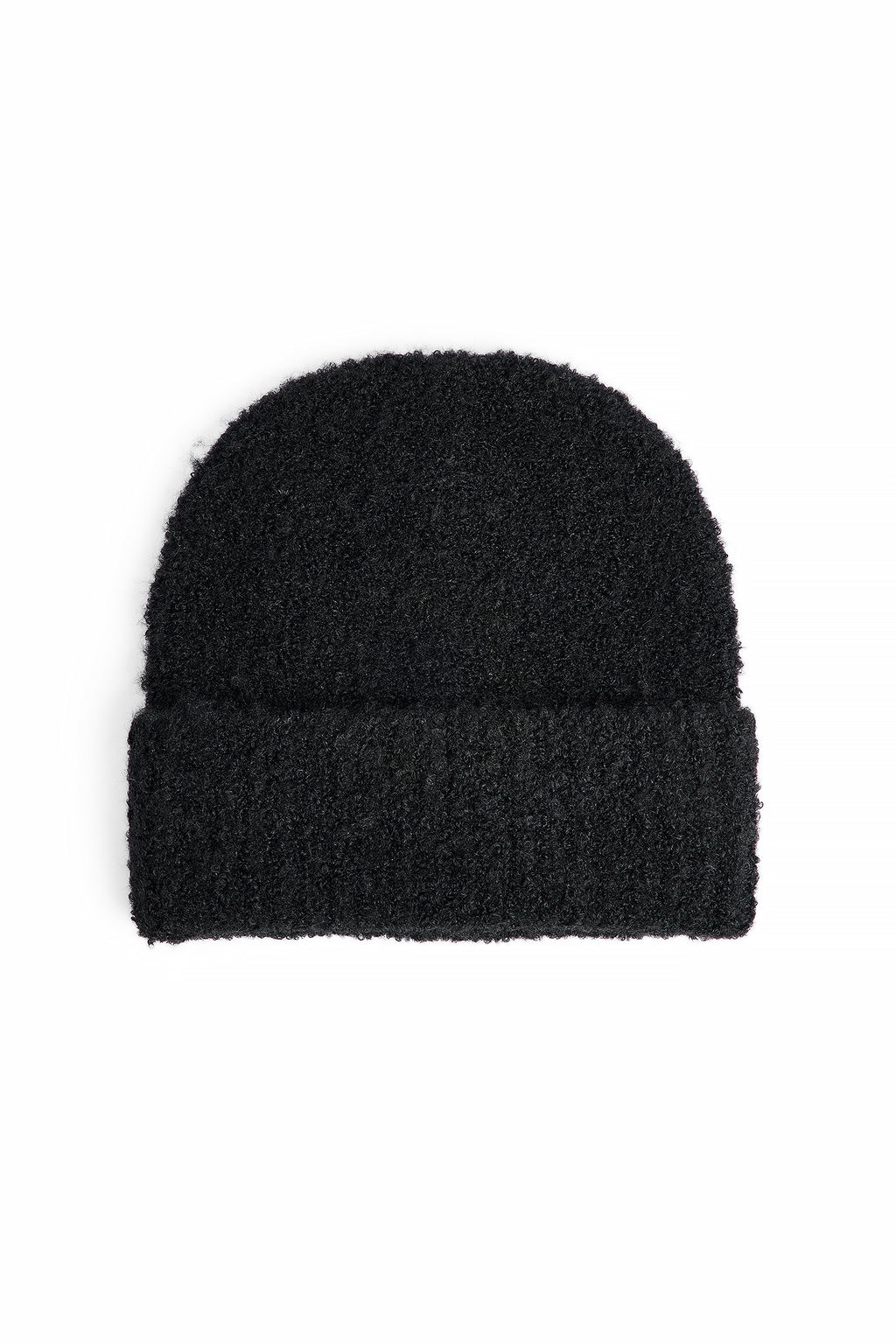 Berretto Knitted Bouclé Look - Nero