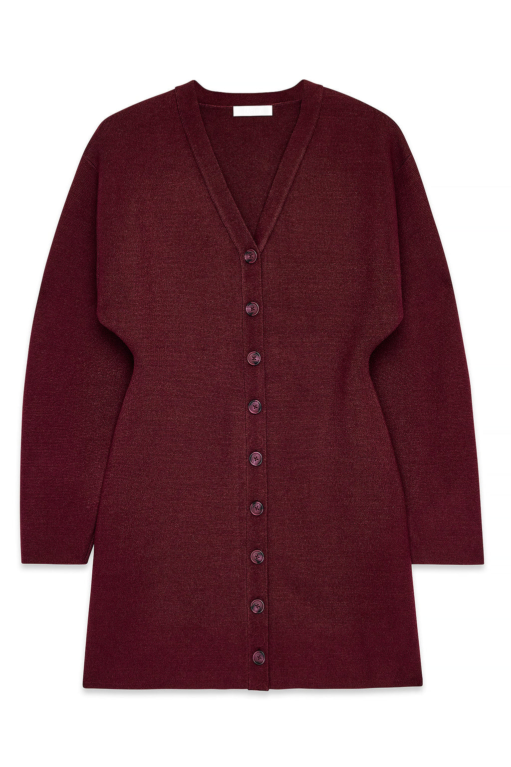 Robe Courte En Maille À Coupe Structurée Bordeaux