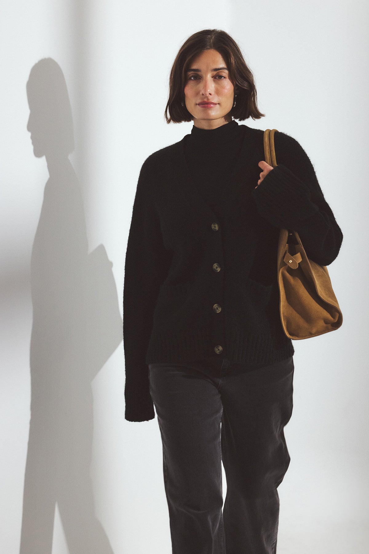 Cardigan Knitted Wool Blend - Noir
