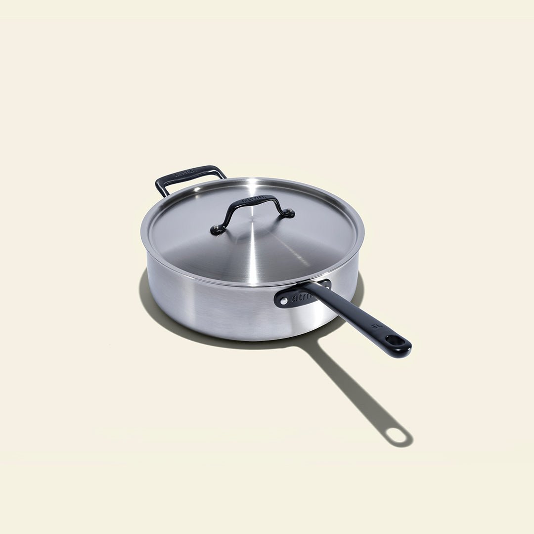 Stainless Steel Cookware Set with Black Handles, 7 Pieces