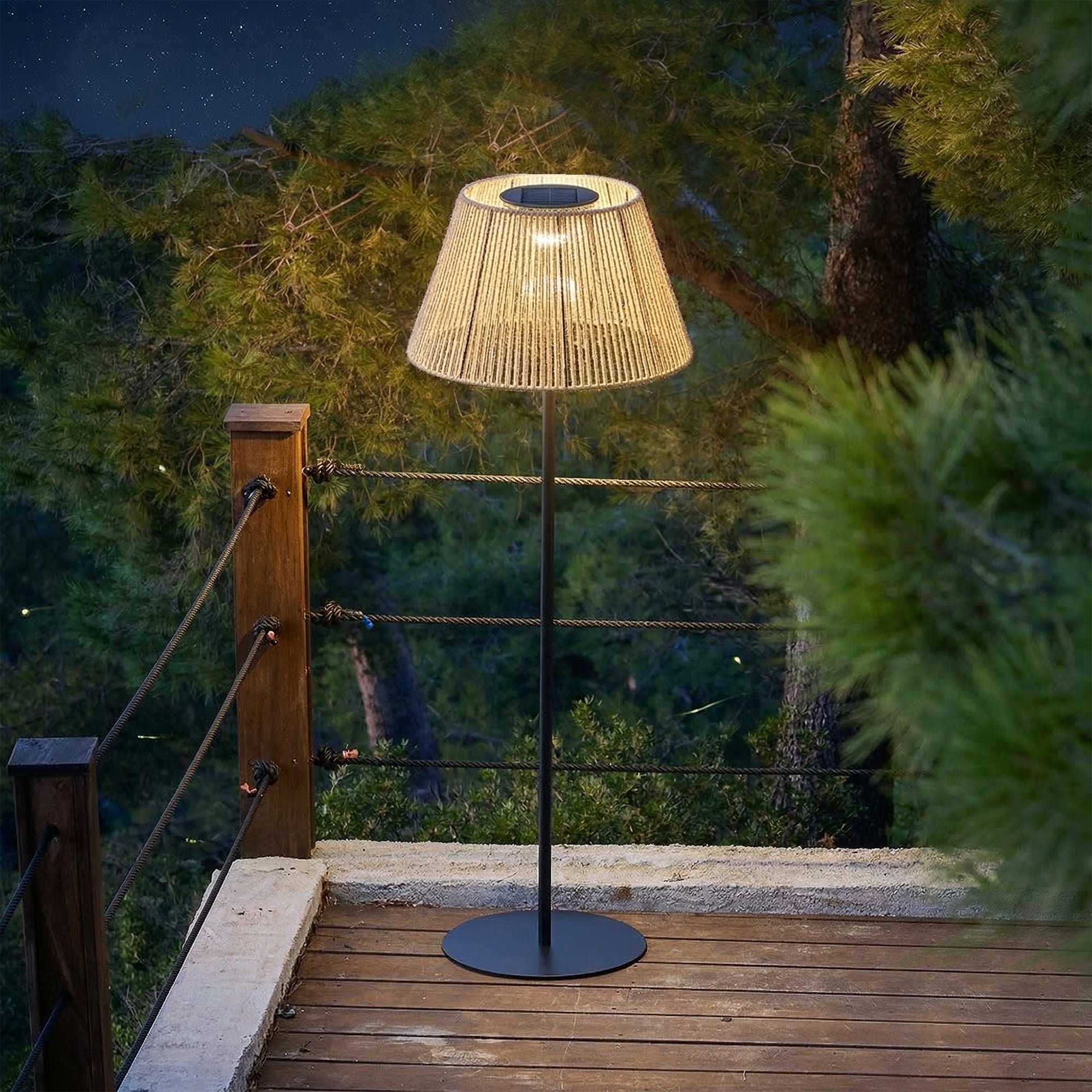 Raffy Tall - Solar Floor Lamp - Polyrattan - Beige