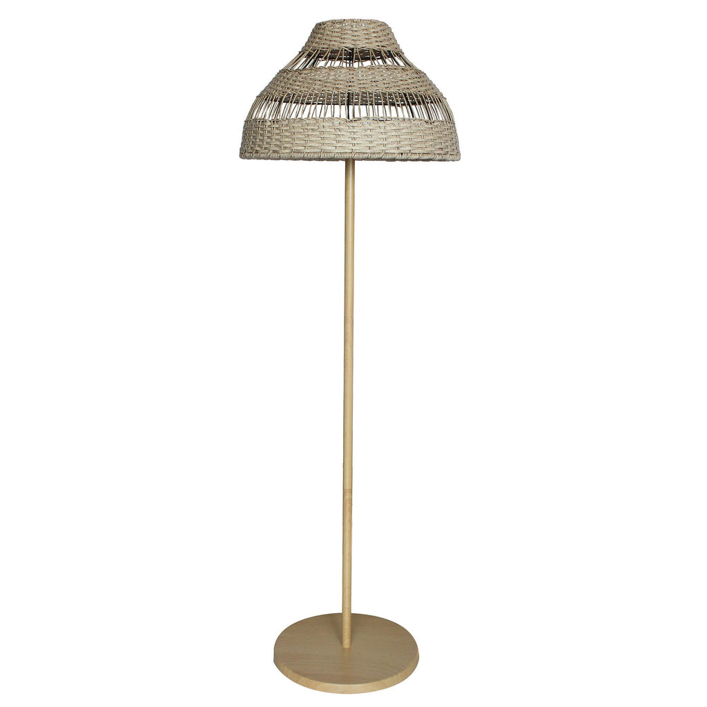 Elion - Wireless Floor Lamp - Polyrattan - Beige