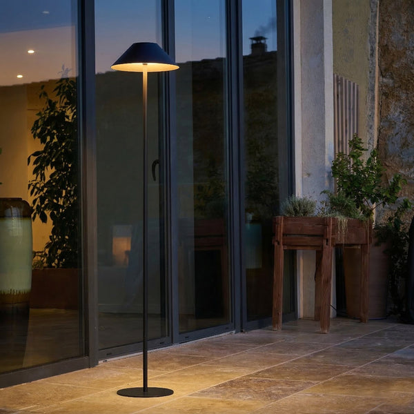 Nerio - Solar Floor Lamp - Steel - Black