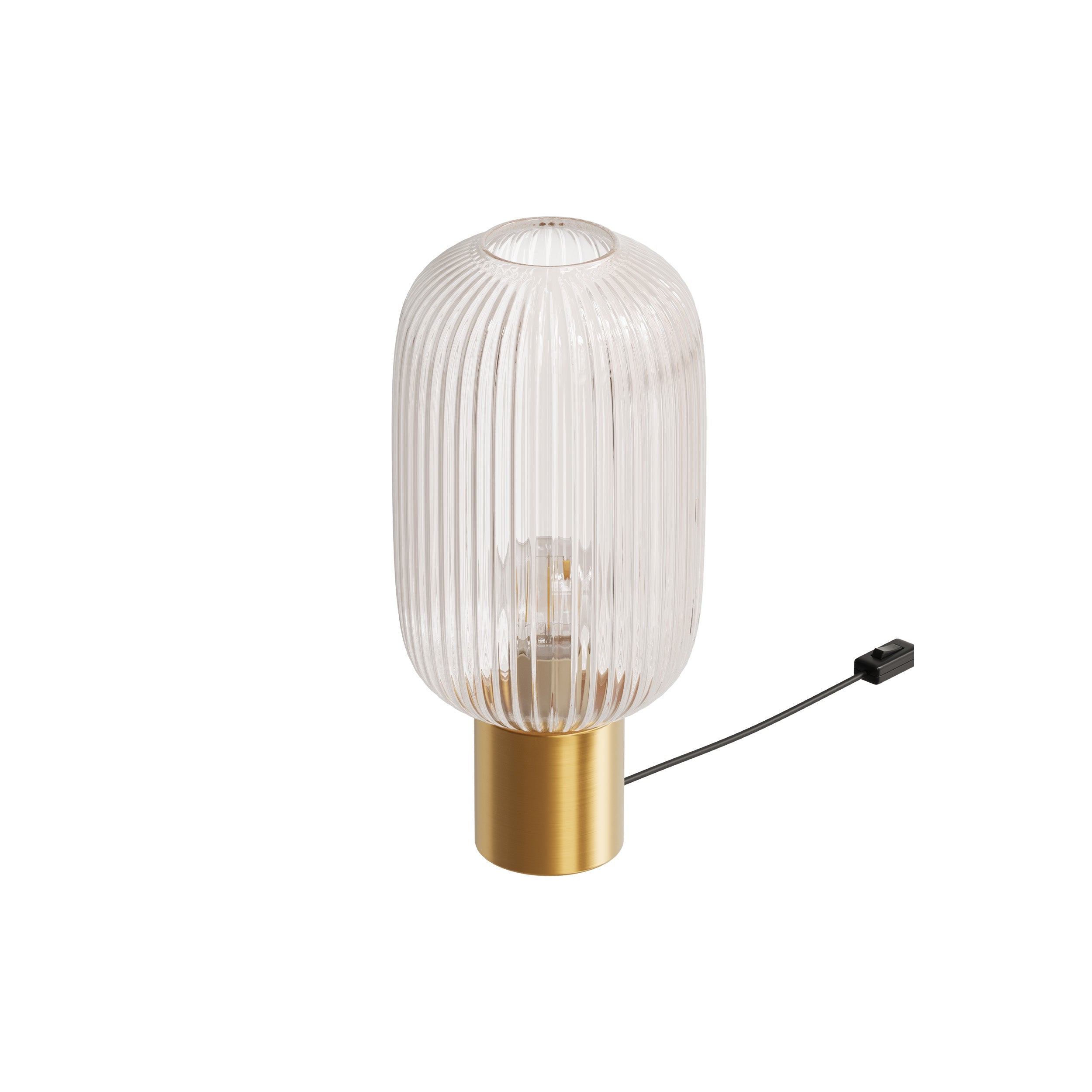 Lou - Lampe À Poser En Verre Cannelé
