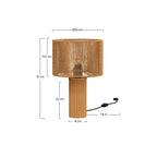 Mira - Lampe En Papier De Corde Et Socle En Rondin De Bois