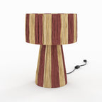 Soléa - Lampe Rayée Terracotta En Feuille De Palmier