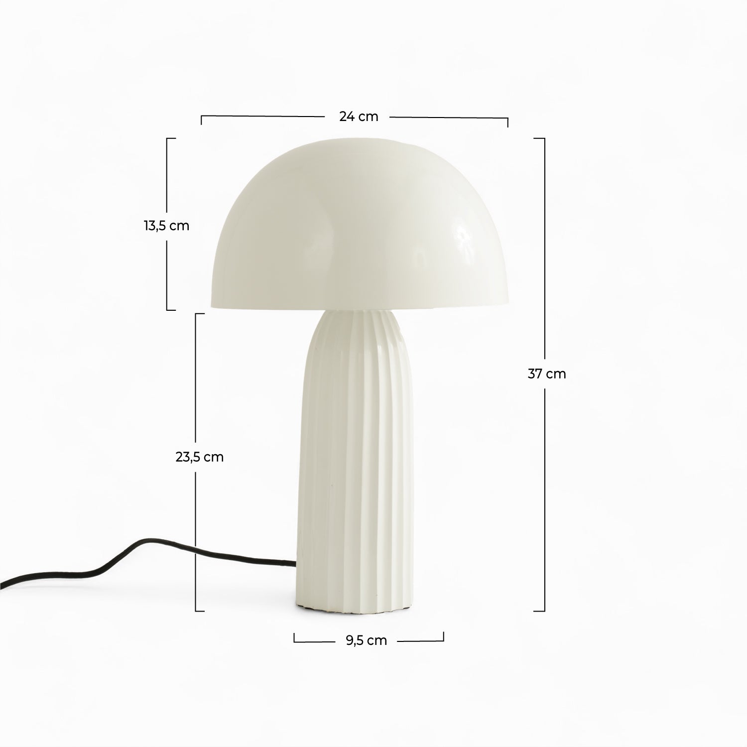 Joy - Lampe À Poser En Métal Blanc Finition Brillante