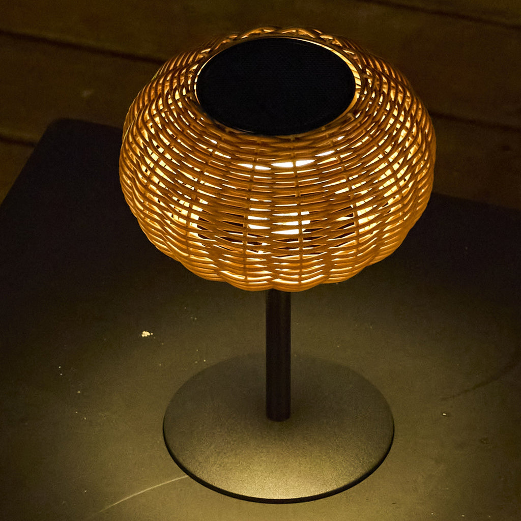 Samira - Lampe De Table Solaire - Polyrotin - Beige