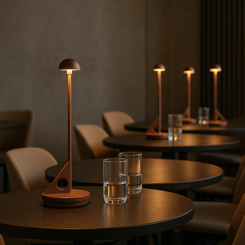 Lume - Wireless Table Lamp - Aluminum - Brown