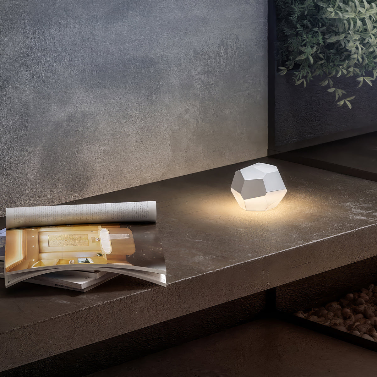 Stone - Lámpara de mesa inalámbrica - Aluminio - Blanco