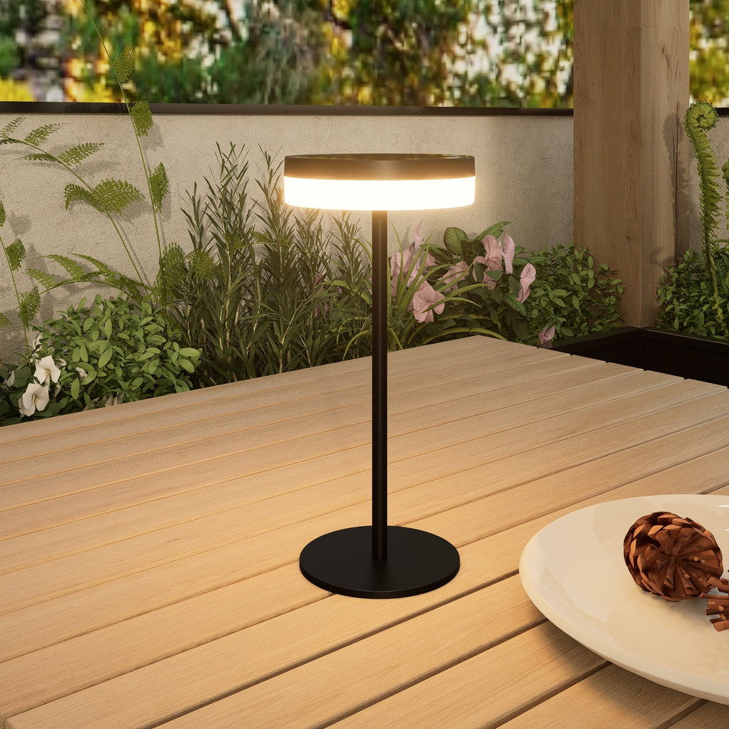 Vivia - Solar Table Lamp - Aluminum - Black