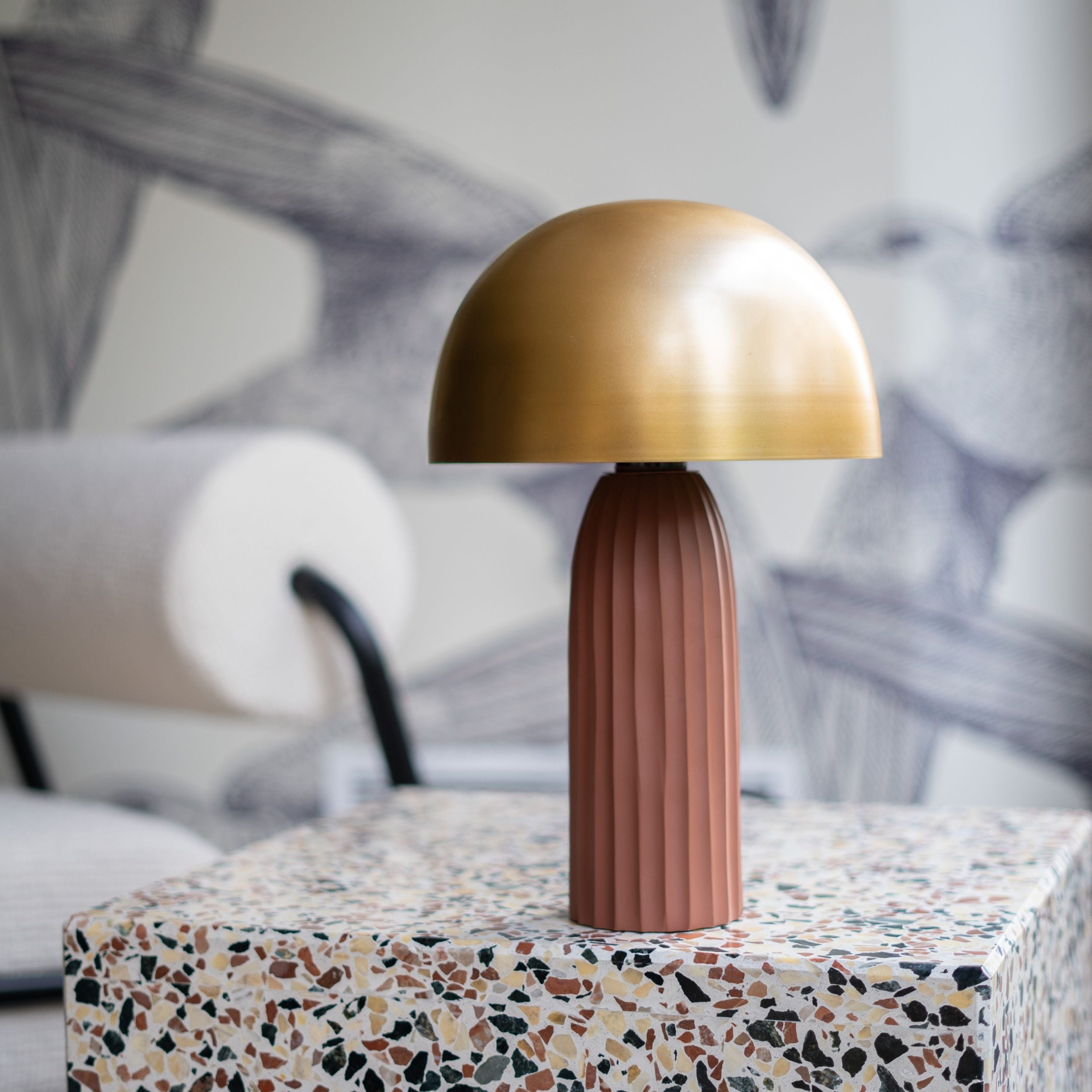 Joy - Lampe En Métal Terracotta Et Doré