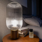 Lou - Lampe À Poser En Verre Cannelé