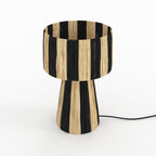 Soléa - Lampe Rayée Noire En Feuille De Palmier