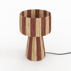 Soléa - Lampe Rayée Terracotta En Feuille De Palmier