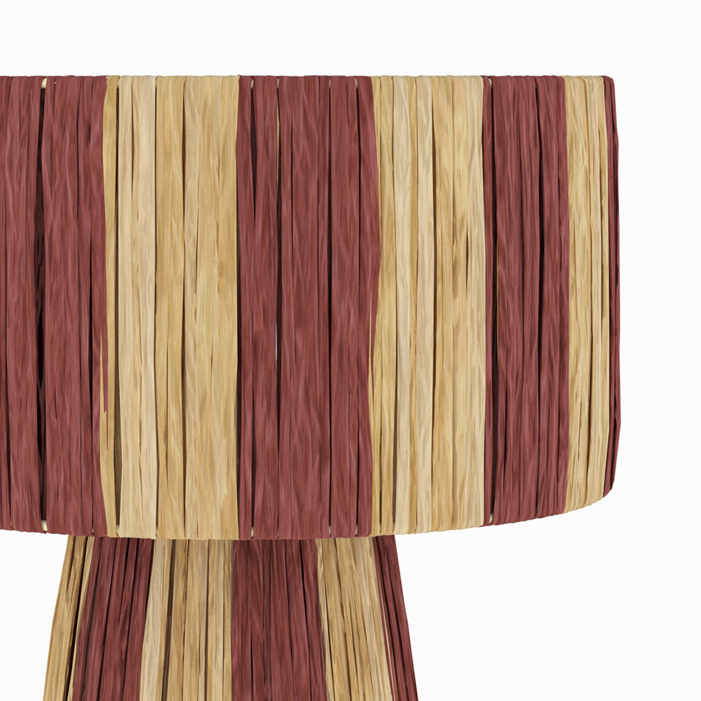 Soléa - Lampe Rayée Terracotta En Feuille De Palmier