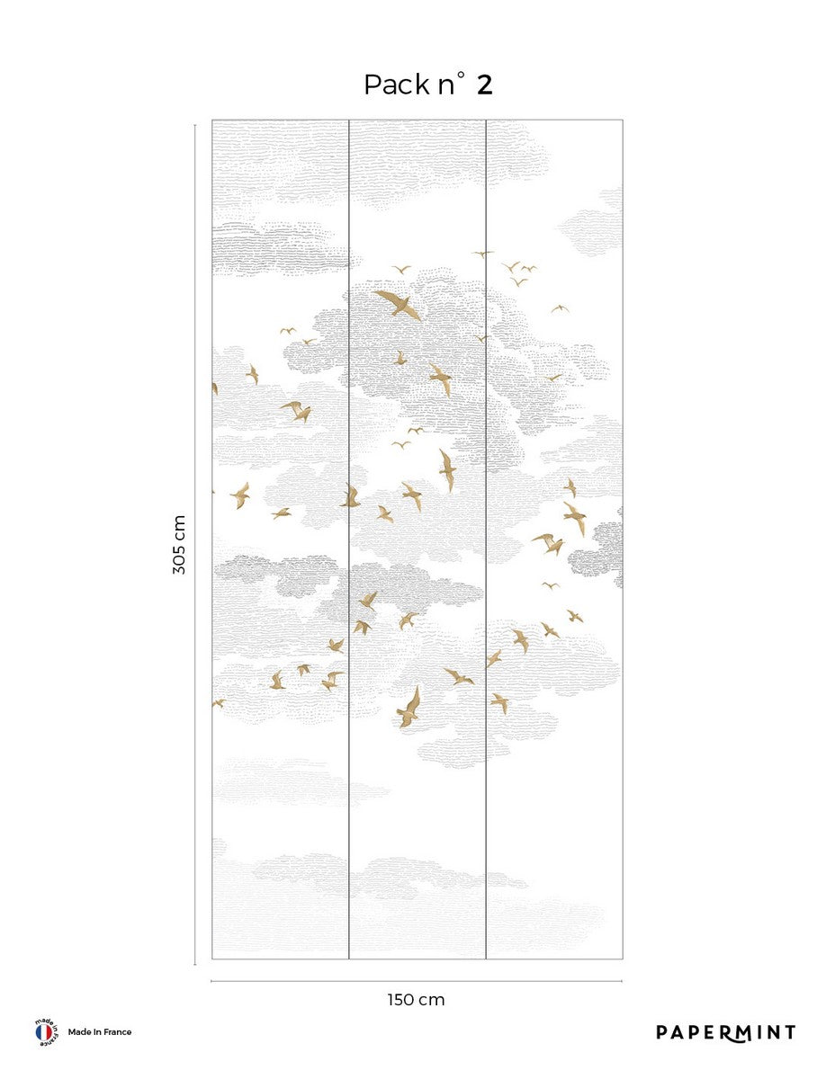 Väggmålning Les Oiseaux – Yellow Ochre