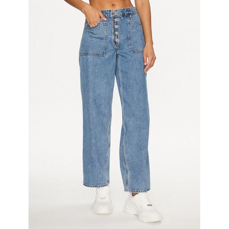 Jean Baggy Taille Mi-Haute Levi's Dad Réversible Bleu