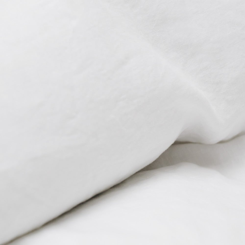 Flat Sheet - Washed Linen 190G/M² - White