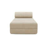 Sofá Modular de 3 Plazas - Tela Exterior a Rayas - Blanco y Gris Antracita