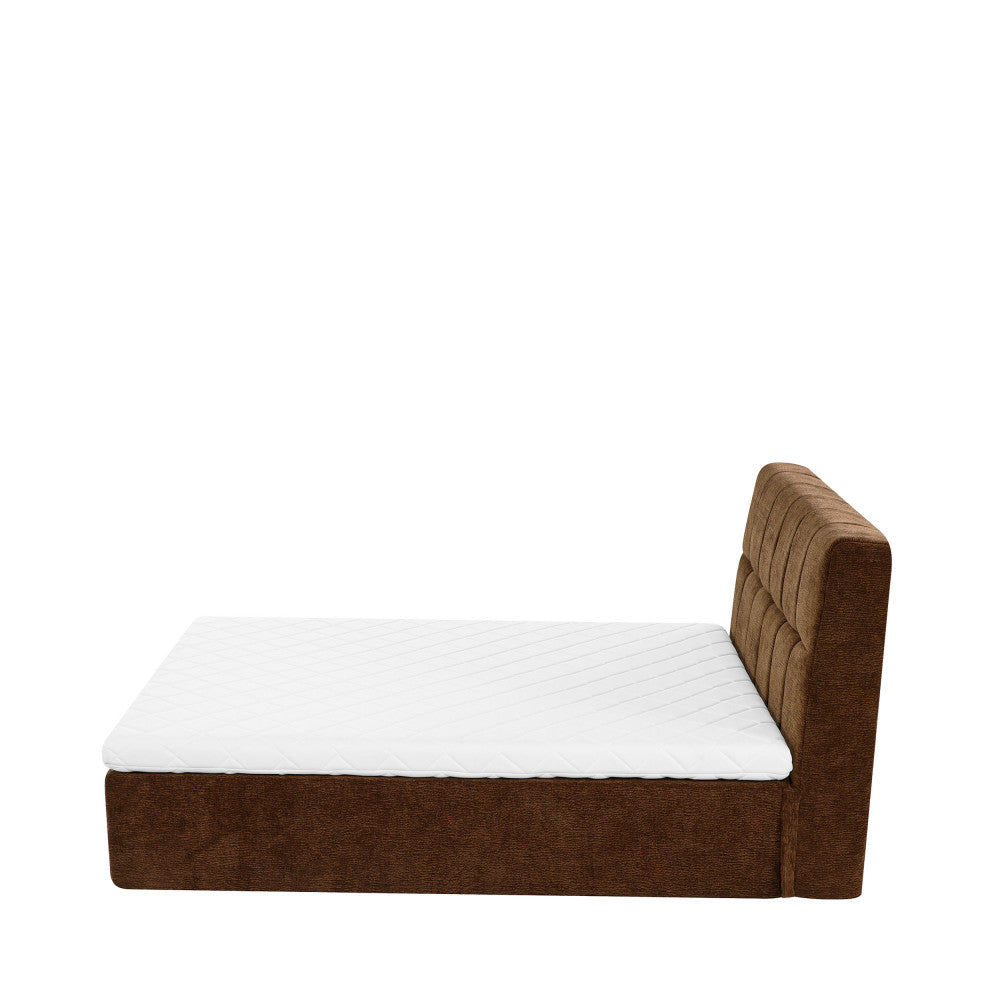Air Nest - Lit Complet Compressé Boxspring - Tissu - Marron