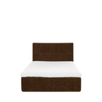Air Nest - Lit Complet Compressé Boxspring - Tissu - Marron