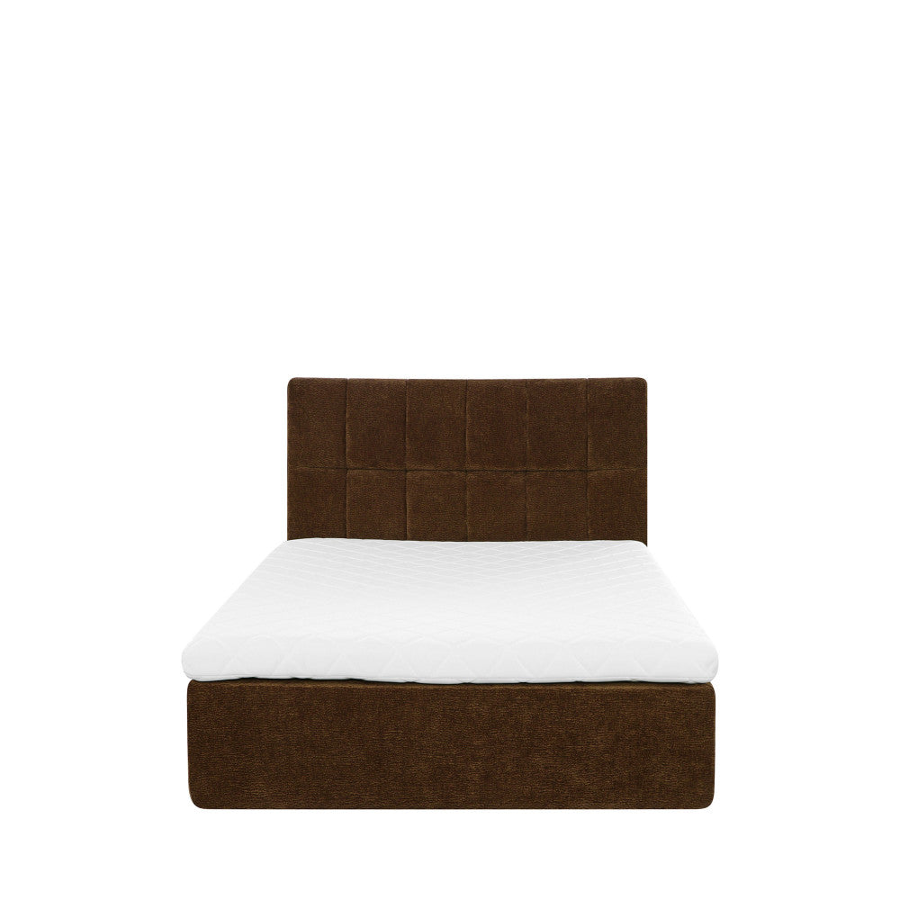 Air Nest - Lit Complet Compressé Boxspring - Tissu - Marron