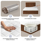 Air Nest - Lit Complet Compressé Boxspring - Tissu - Marron