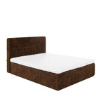 Air Nest - Lit Complet Compressé Boxspring - Tissu - Marron