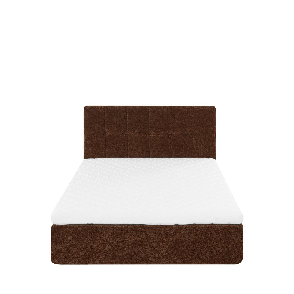Air Nest - Lit Complet Compressé Boxspring - Tissu - Marron