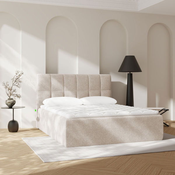 Air Nest - Letto completo compresso Boxspring - Tessuto - Beige