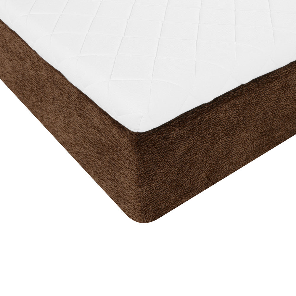 Air Nest - Lit Complet Compressé Boxspring - Tissu - Marron