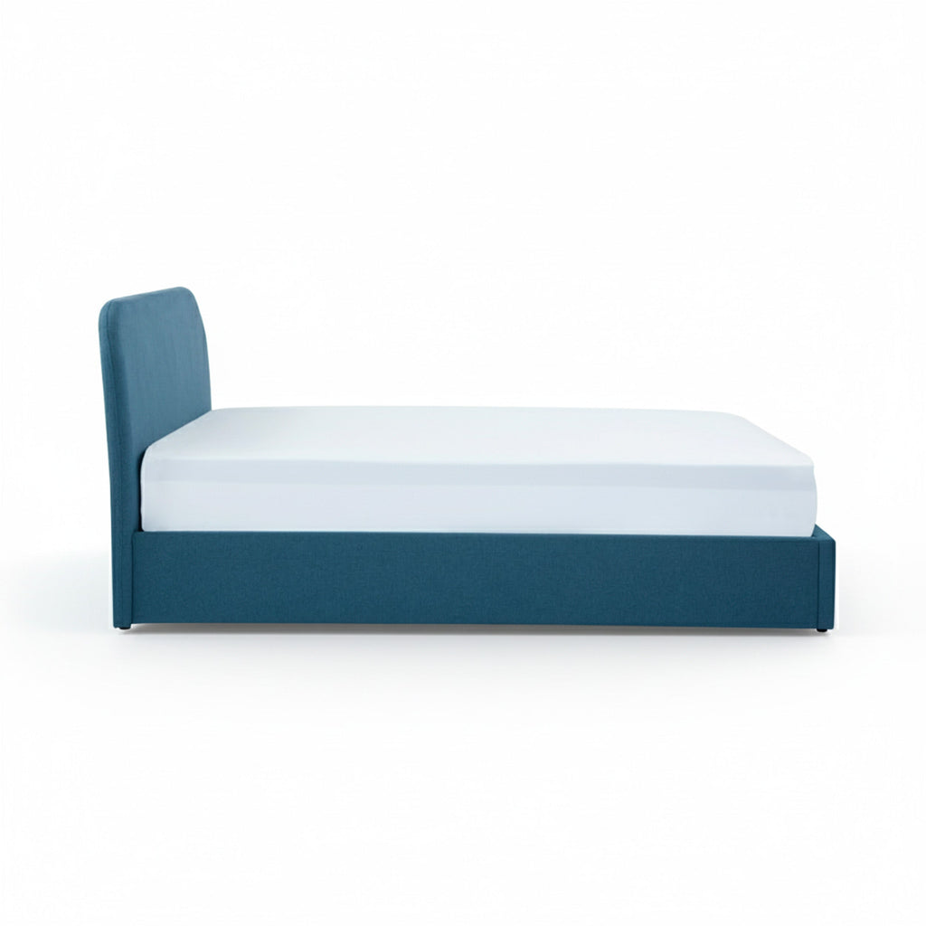 Tilly - Double Bed With Box In Blue Fabric