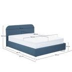 Tilly - Lit Double Avec Coffre En Tissu Bleu