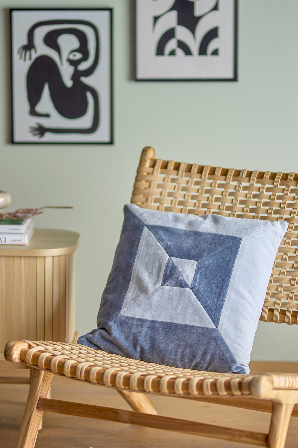 Aban - Set of 4 Cushions - Blue - Cotton
