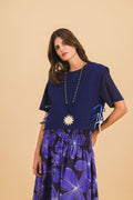 Top de lana azul marino Tiana