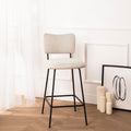 Vander - Lot De 2 Chaises De Bar - Tissu & Métal - Beige
