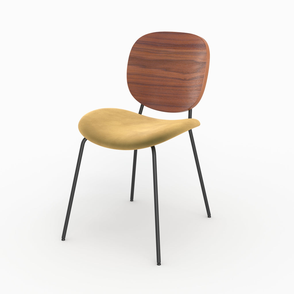 Simone - Lot De 2 Chaises En Velours Jaune Moutarde
