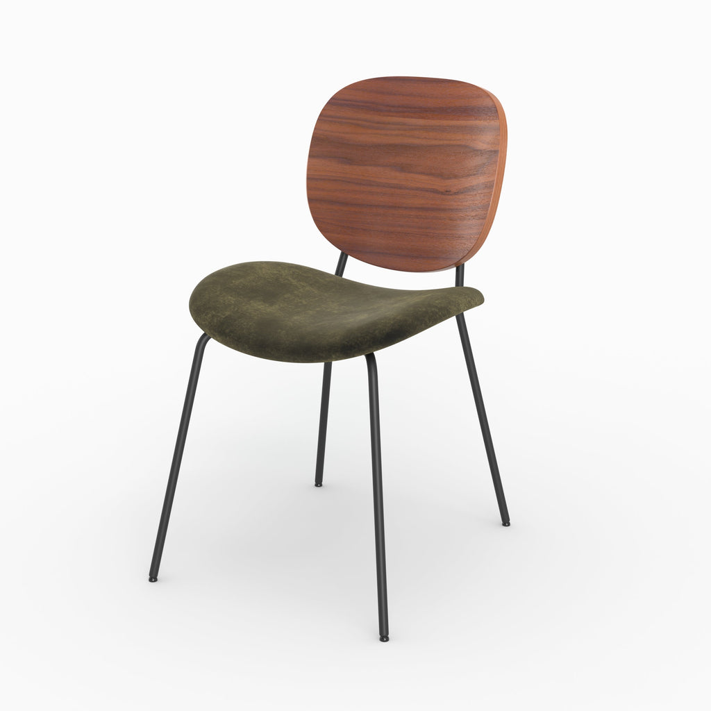 Simone - Lot De 2 Chaises En Velours Vert Kaki