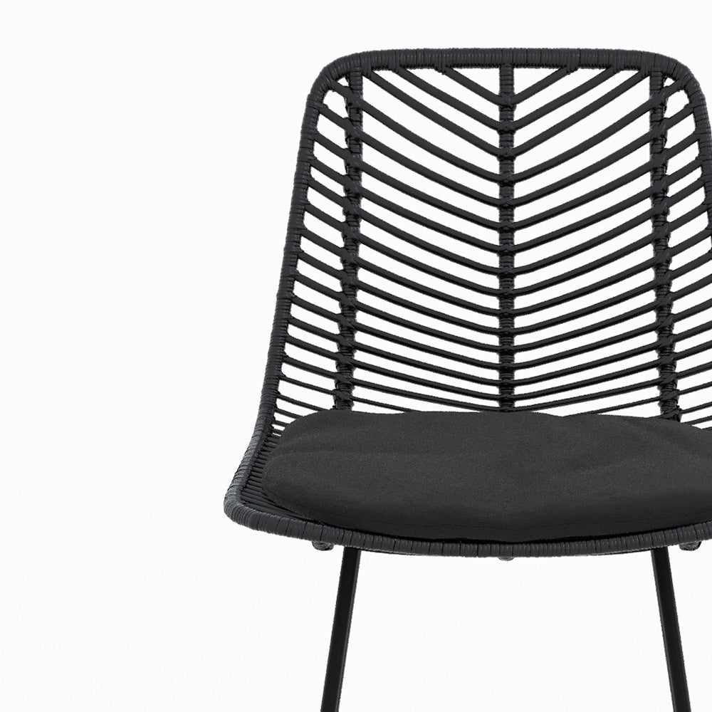 Tamara - Set of 2 Black Rattan Center Island Chairs