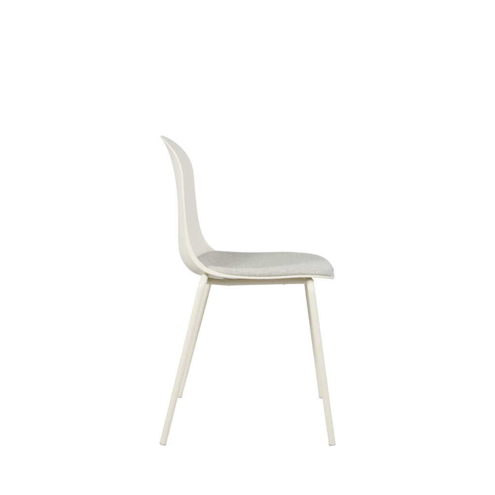 Linda - Lote de 2 sillas - Tejido y metal, patas beige - Beige