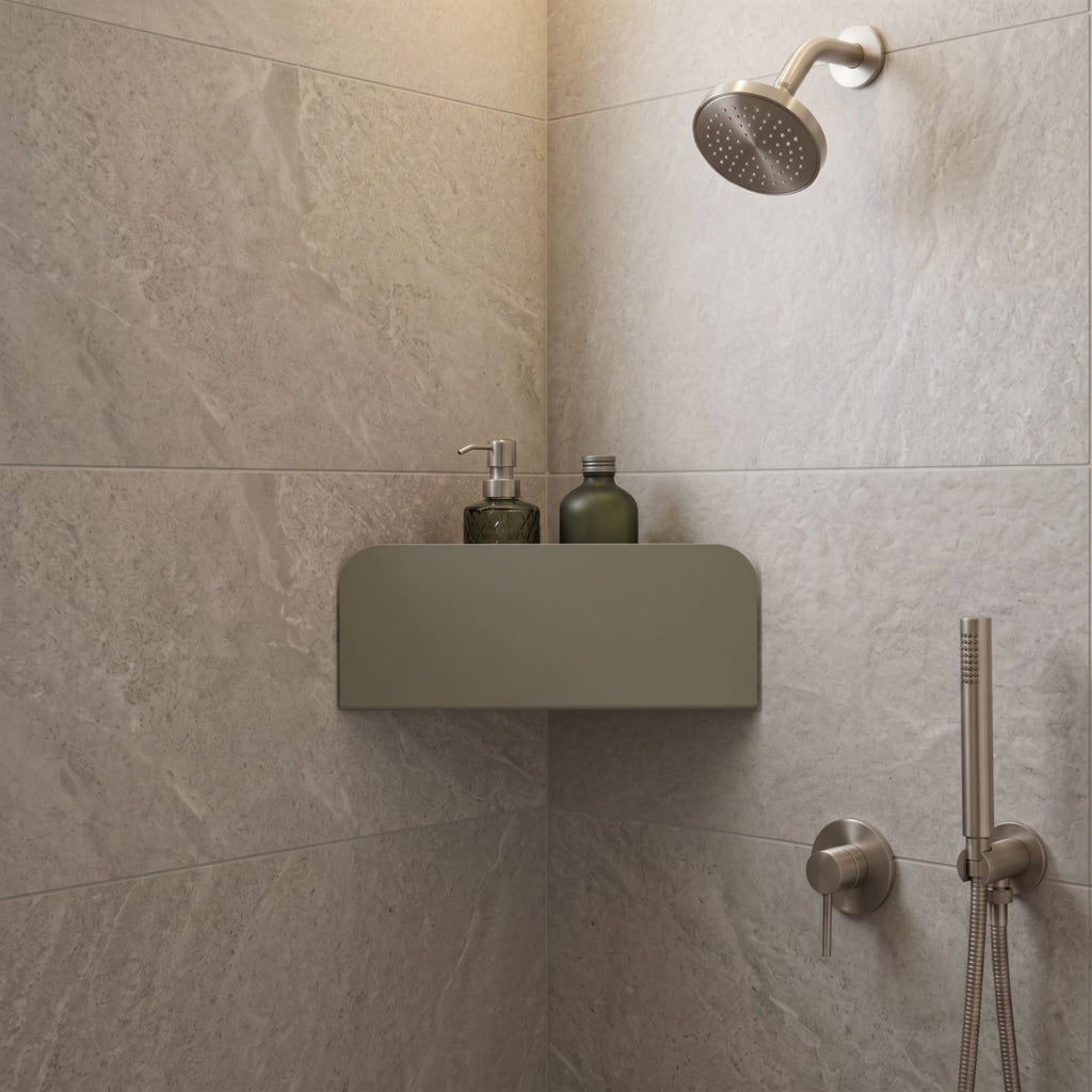 Les Apaisants - Set of 2 Corner Shelves - Steel - Olive Grey