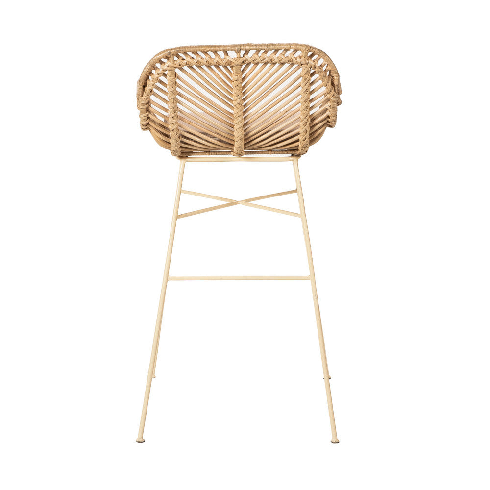 Nunuhai - Lote de 2 taburetes de bar - Ratán - Beige