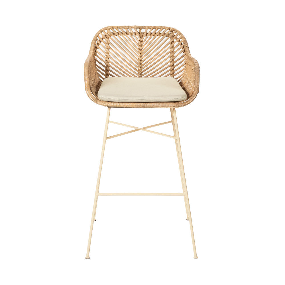 Nunuhai - Lote de 2 taburetes de bar - Ratán - Beige