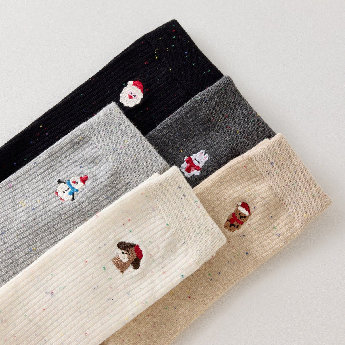 Lot De 5 Chaussettes Personnages De Noël